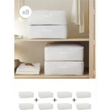 Home Wave 8'li Büyük Boy Gri Pötikare Baza Altı Hurç Set 62 x 46 x 22 cm - 8 Adet