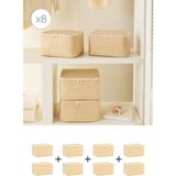 Home Wave 8'li Küçük Boy Bej Pötikare Hurç Set 30 x 22 x 18 cm - 8 Adet