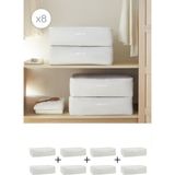 Home Wave 8'li Mega Boy Gri Pötikare Baza Altı Hurç Set 74 x 46 x 22 cm - 8 Adet