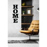 Home Yazısı Dekoratif Ahşap Duvar Dekoru - Ev Süsü - Duvar Dekorasyon Siyah