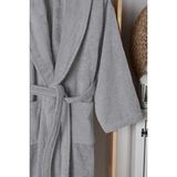 HOME1961 %100 Pamuk 6 Renk Unisex Kalın Bornoz- Yüksek Su Emici & Yumuşak Dokulu-Şal Yaka Bornoz-Hızlı Kuruma - L - XL - Gri