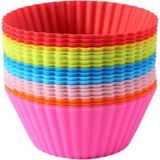 Homea 12\'li Silikon Yıkanabilir Tekrar Kullanıma Uygun Cupcake Muffin Tart Puding 7 cm Lik Kalıp - adet