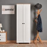 Homea 2 Kapaklı 8 Raflı Çok Amaçlı Dolap Safir Meşe Beyaz