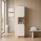 Homea 2 Kapaklı ve Raflı Çok Amaçlı Dolap Meşe Beyaz