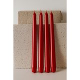 homeartplus 4 lü yılbaşı Kırmızı Renk Şamdan Mumu konik (25cm 2.2cm)