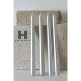 homeartplus Metalik Gümüş Renk Şamdan Mumu konik (25cm 2.2cm)