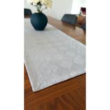 homease Keten Görünümlü Jakarlı Gri Runner 45x140 Cm