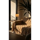 homease Premium Şönil Jakar Dokuma Sakallı Camel Koyu Bej Rengi Koltuk Örtüsü 175x215 cm - Kaymaz Yıkanabilir Lüks Çekyat ve Koltuk Koruyucu Örtü
