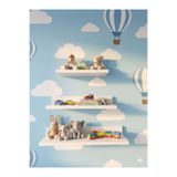 HomeBasics 3 lü Duvar Rafı Ahşap Depolama Rafı 1 Adet 30 40 50 cm