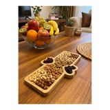 HomeBasics Kalp Detaylı Bambu Sunum Servis Tabağı 25 cm