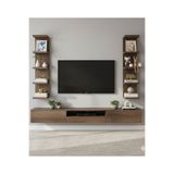 HomeBasics Katmanlı 5 Katlı Ahşap Duvar Rafı Depolama Rafı 1 Adet