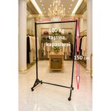 HOMEBELLA Premium 150 cm Çelik Konfeksiyon En 105 cm Elbise Askılık Tekerlekli Demonte Eşek Portmanto