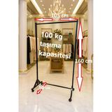 Homebella Premium 160 Cm Çelik Konfeksiyon 105 Cm En Elbise Askılık Tekerlekli Demonte Eşek Portmanto Vitrin