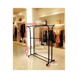 HOMEBELLA Premium 170 cm Çelik Konfeksiyon 105 cm En Elbise Askılık Tekerlekli Demonte Eşek Portmanto