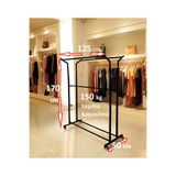 HOMEBELLA Premium 170 cm Çelik Konfeksiyon 125 cm En Elbise Askılık Tekerlekli Demonte Eşek Portmanto