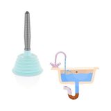Homecare Iconic 27X13 cm Körüklü Mavi Lavabo Gider Açıcı Pompa 716624