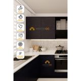 HOMECC Siyah Mermer Desenli Yapiskanli Kaplama Folyo 120x100 cm - Mutfak Duvar Dolap - Duvar Kagidi Folyo ST688