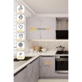 HOMECC Yapışkanlı Folyo - Beyaz Mermer Traverten Taş Folyo- Mobilya Duvar Kapı Yapiskanli Kaplama Folyo 120x450 cm - Duvar Kagidi Folyo ST677