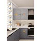 HOMECC Yapışkanlı Folyo - Gri Kaya PVC Mermer Panel Kaplama Kağıdı - Mobilya Duvar Kapı Yapiskanli Kaplama Folyo 120x100 cm - Duvar Kagidi Folyo ST686