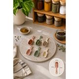 Homeconceptus 6lı Mini Baharat & Şeker Kaşığı Set – Pembe, Yeşil, Krem