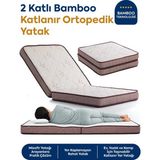 Homedius 2 Kat Katlanır Bamboo Ortopedik Sünger Dinlenme Uzanma Yatağı - 90 x 190 cm - Beyaz