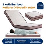 Homedius 2 Kat Katlanır Ortopedik Sünger Dinlenme Uzanma Yatağı Beyaz 90X190