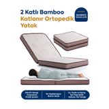 Homedius Bamboo Ortopedik Deluxe Katlanır Yatak Uzanma Yatağı Misafir Yatağı Yer Yatağı 90 190 Cm