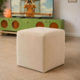 Homedius Çok Amaçlı Puf Qube Kadife 40X40x40 Bej 40X40