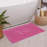 Homedius Kareli Ayak Desenli Pamuk Ayak Havlusu Pembe 50x70 cm