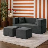 Homedius Loop Katlanır Yatak Olabilen Çok Amaçlı Çift Kişilik Koltuk Antrasit Çift