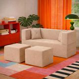 Homedius Loop Katlanır Yatak Olabilen Çok Amaçlı Çift Kişilik Koltuk Bej Çift