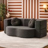 Homedius Muse Katlanır Yatak Olabilen Çok Amaçlı Çift Kişilik Koltuk Antrasit Çift