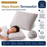 Homedius Visco Dream Termoswitch Boyun Destekli Ortopedik Visco Yastık 59X39 Cm Beyaz