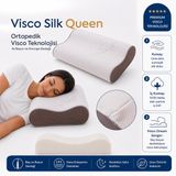 Homedius Visco Queen Spacer Silk Boyun Destekli Ortopedik Visco Yastık 55x35x12 cm