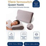 Homedius Visco Queen Spacer Termoswitch Boyun Destekli Ortopedik Visco Yastık 55x35 cm - 55 x 35 x 12 cm - Beyaz