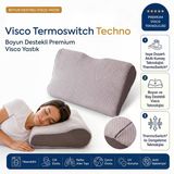 Homedius Visco Termoswitch Techno Boyun Destekli Premium Visco Yastık 54X30 Cm Beyaz 30X54