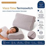 Homedius Visco Time Thermoswitch Boyun Destekli Ortopedik Visco Yastık 50X32 Cm Beyaz