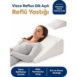 Homedius Viscotherm Reflux Dik Açılı Silk Kumaş Reflü Yastığı 65x60x20 cm - 65 x 60 cm - Beyaz