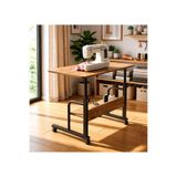 Homedora Ayarlanabilir Dikiş Makinesi Sehpası Tekerlekli Çok Amaçlı Çalışma Masası Raflı 70x40 cm