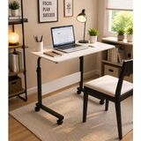 Homedora Loren Laptop Sehpası 70X40 cm – Tekerlekli Modern Bilgisayar ve Çalışma Masası - 70 x 40 cm - Beyaz