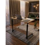 Homedora Royal Modern Yükseklik Ayarlı Çalışma Masası - (Tekerli) 80X40 - Ceviz