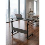 Homedora Royal Modern Yükseklik Ayarlı Çalışma Masası - (Tekerli) 80X40 - Siyah