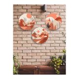 HomeJamin 3lü Ahşap Mdf Set Son Bahar Pastel tablo Modern Duvar Dekoru balkon oturma odası Salon 24cm