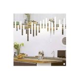 HomeJamin Gümüş Pleksi Dekoratif Antre Banyo Süs Mozaik Ayna 200 Adet 3 Cm * 3 Cm