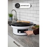 Homekolik Elektrikli Katmer Sacı 1550 Watt – 47X47X20,7 cm – Isı Ayarlı Katmer Sacı (220-230V) - Beyaz