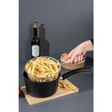 Homekolik Plchf 20 cm Granit Kaplamalı Siyah Kızartma Tenceresi Ergonomik Saplı Kolay Temizlik