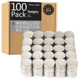 Homelights Tealight Mumlar - 4 Saat - Dev 100.200.300 Toplu Paket - Şabat, Düğünler, Noel, Ev Dekorasyonu için Beyaz Kokusuz Avrupa Dumansız Çay Işıkları - 100 Paket