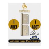 HOMELION 1 ADET Yönsüz Kapı Menteşesi Saten Renk | Sessiz ve Dayanıklı Kapı Menteşesi | Sağ–Sol Uyumlu