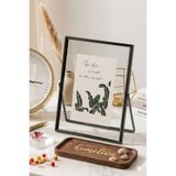 homeliva 15x20 Cm Siyah Metal Çift Camlı Çerçeve Masa Duvar Fotoğraf Çerçevesi