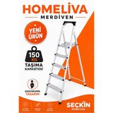 homeliva Seçkin 4+1 Basamaklı Metal Merdiven Sağlam Estetik Ev Tipi Merdiven